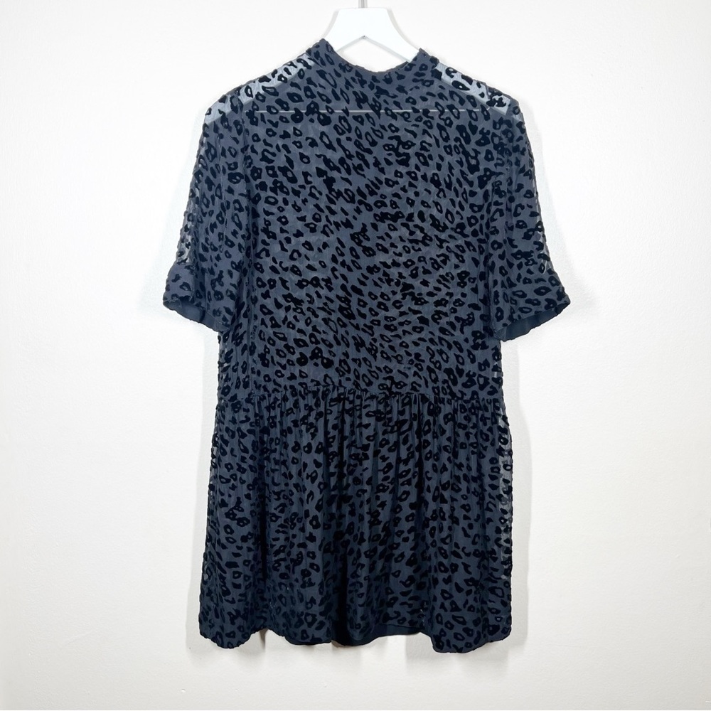 Rag & Bone Womens velvet animal print sheer dress size XS silk blend black